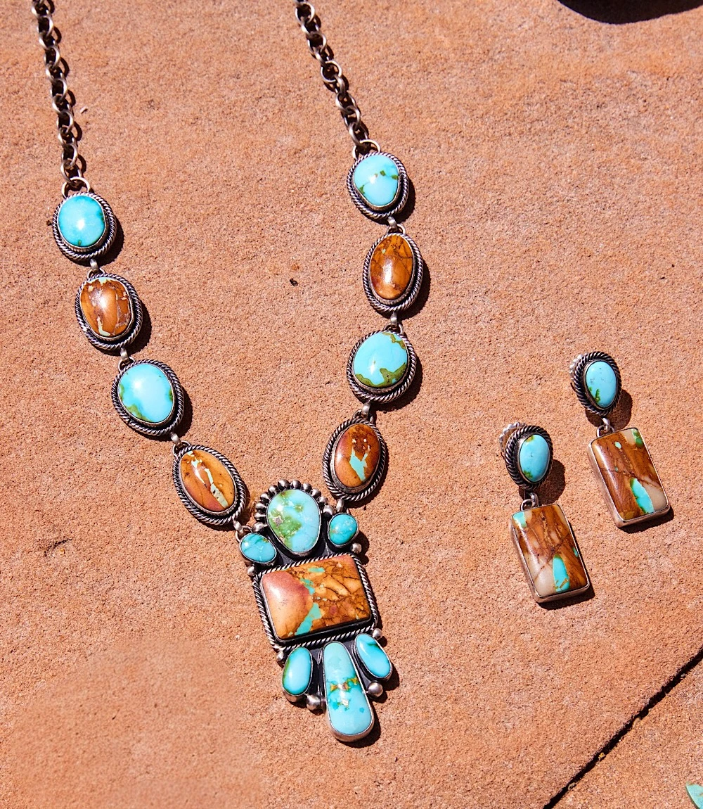 Sonoran Mountain And Boulder Turquoise Necklace & Earring Set 4 Sonoran Mountain And Boulder Turquoise Necklace & Earring Set - Image 2