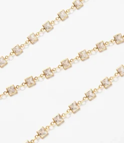 Square Crystal Chain Necklace