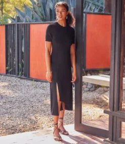 Petite Size Asymmetric Front-Slit Dress