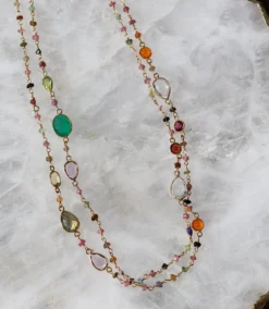 Multi Color Beaded Gemstone Necklace -Ghost London 075F4B8A DC65 46BC B956 D638F7A69FD8