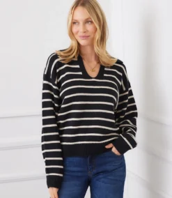 Stripe Polo Sweater