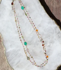 Multi Color Beaded Gemstone Necklace -Ghost London 1866F754 DF02 42A8 B5F1 196A18F04416