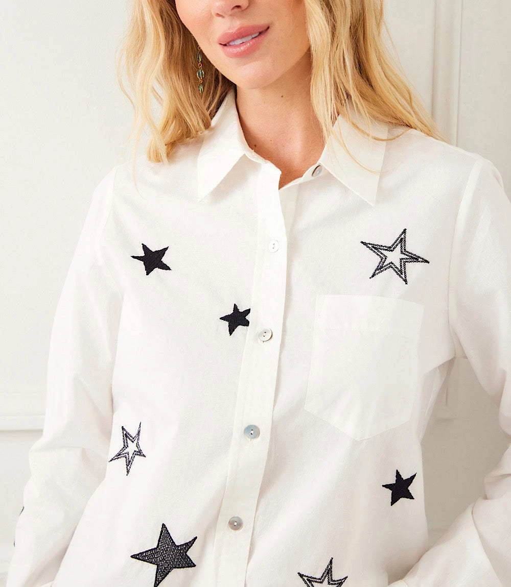 Long Sleeve Embroidered Star Shirt 4 Long Sleeve Embroidered Star Shirt - Image 2