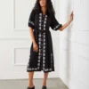Puff Sleeve Embroidered Shirtdress -Ghost London 1L00406 BLK karenkane 2025 Spring 00