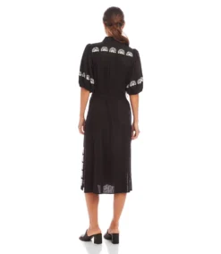 Puff Sleeve Embroidered Shirtdress 10 Puff Sleeve Embroidered Shirtdress -Ghost London 1L00406 BLK karenkane 2025 Spring 00 3