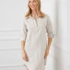 Petite Size Roll Tab Linen Shirtdress 1 Petite Size Roll Tab Linen Shirtdress -Ghost London 1L01560 OAT 2844 1 scaled