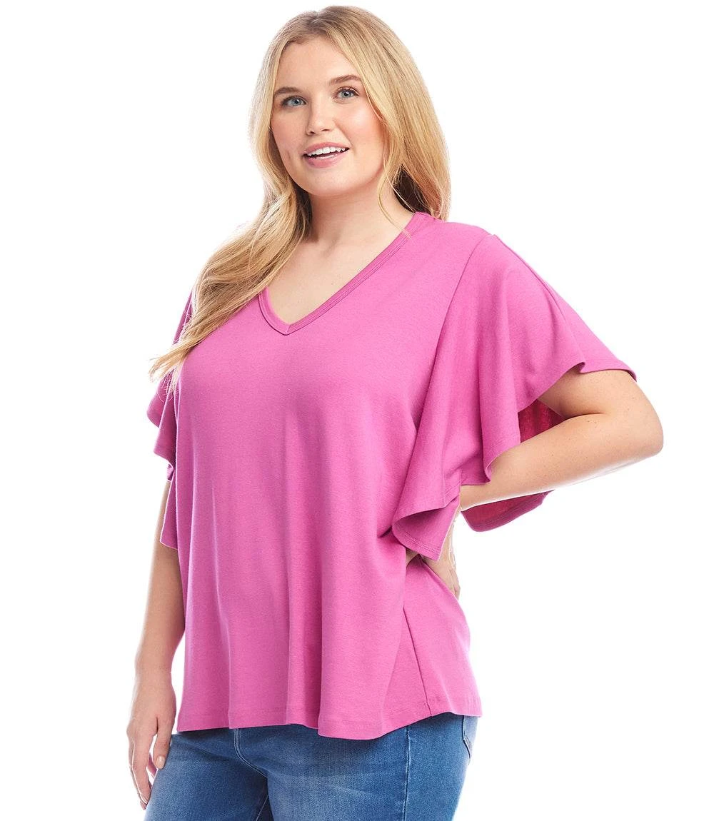Plus Size Flutter Sleeve Top 4 Plus Size Flutter Sleeve Top - Image 2