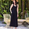 Sleeveless Flare Midi Dress -Ghost London 1L13030 BLK karenkane 2025 Spring 00