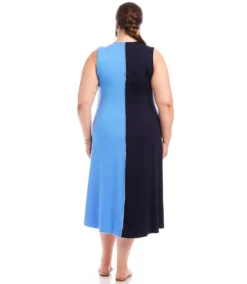Plus Size Sleeveless Colorblock Midi Dress 8 Plus Size Sleeveless Colorblock Midi Dress -Ghost London 1L13031W NBL karenkane 2025 Spring 00 3