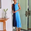 Sleeveless Colorblock Midi Dress