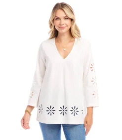 Cutout Embroidered Flower Detail Tunic -Ghost London 1L13700 OWH karenkane 2025 Spring 00 3