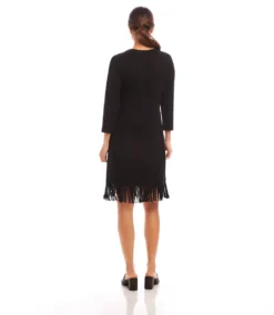 3/4 Sleeve Fringe Hem Dress -Ghost London 1L14005 BLK karenkane 2025 Spring 00 3