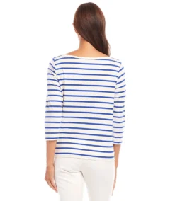 Stripe Boatneck Tie-Front Top -Ghost London 1L20400 WHB karenkane 2025 Spring 00 3