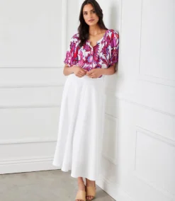 Petite Size Short Sleeve Peasant Top