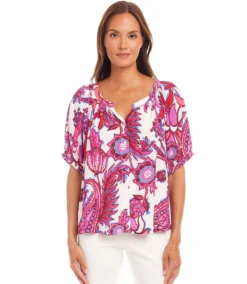 Petite Size Short Sleeve Peasant Top 10 Petite Size Short Sleeve Peasant Top -Ghost London 1L20700P PRT karenkane 2025 Spring 00 3