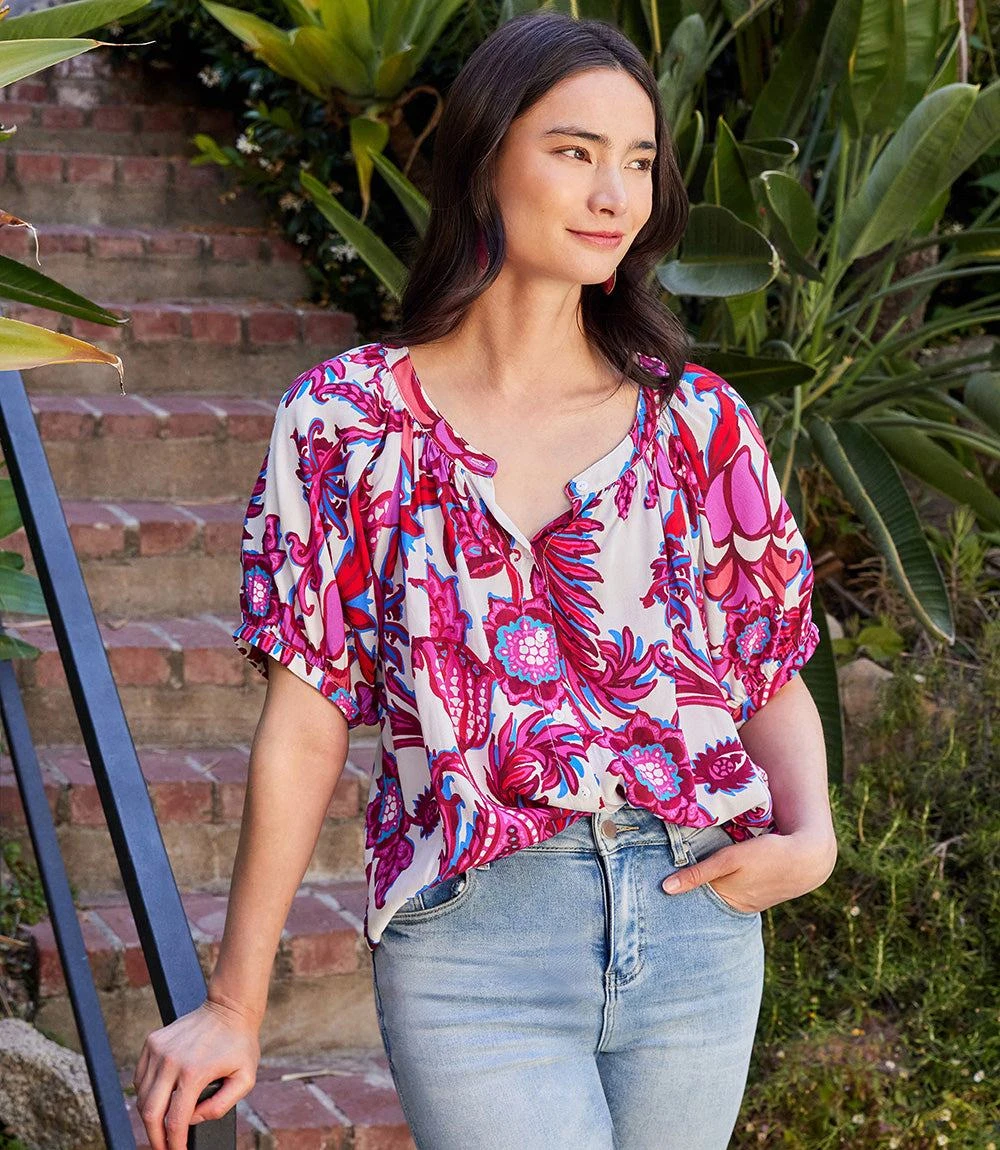 Petite Size Short Sleeve Peasant Top 4 Petite Size Short Sleeve Peasant Top - Image 2