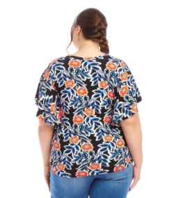 Plus Size Flutter Sleeve V-Neck Top -Ghost London 1L22301W PRT karenkane 2025 Spring 00 3