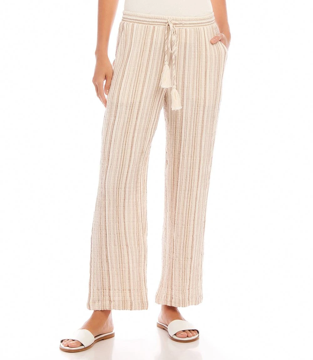 Metallic Stripe Drawstring Ankle Pants 4 Metallic Stripe Drawstring Ankle Pants - Image 2