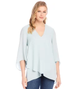 Petite Size Bracelet Sleeve Asymmetric Top