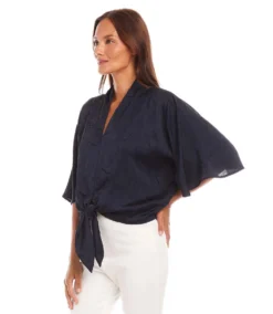 Flare Sleeve Tie Front Top 9 Flare Sleeve Tie Front Top -Ghost London 1L26600 NAV karenkane 2025 Spring 00 2