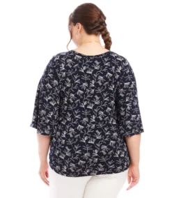 Plus Size Flare Sleeve Pick-Up Top -Ghost London 1L26901W PRT karenkane 2025 Spring 00 3