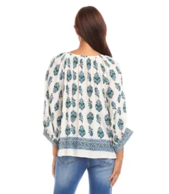 Border Print Blouson Sleeve Top -Ghost London 1L27701 PRT karenkane 2025 Spring 00 3