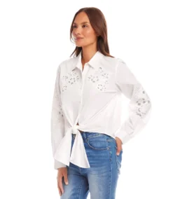 Embroidered Tie Front Top -Ghost London 1L70219 OWH karenkane 2025 Spring 00 2