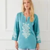 3/4 Sleeve Embroidered Tunic 1 3/4 Sleeve Embroidered Tunic -Ghost London 1L70226 AQU karenkane 2025 Spring 00