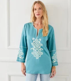 3/4 Sleeve Embroidered Tunic