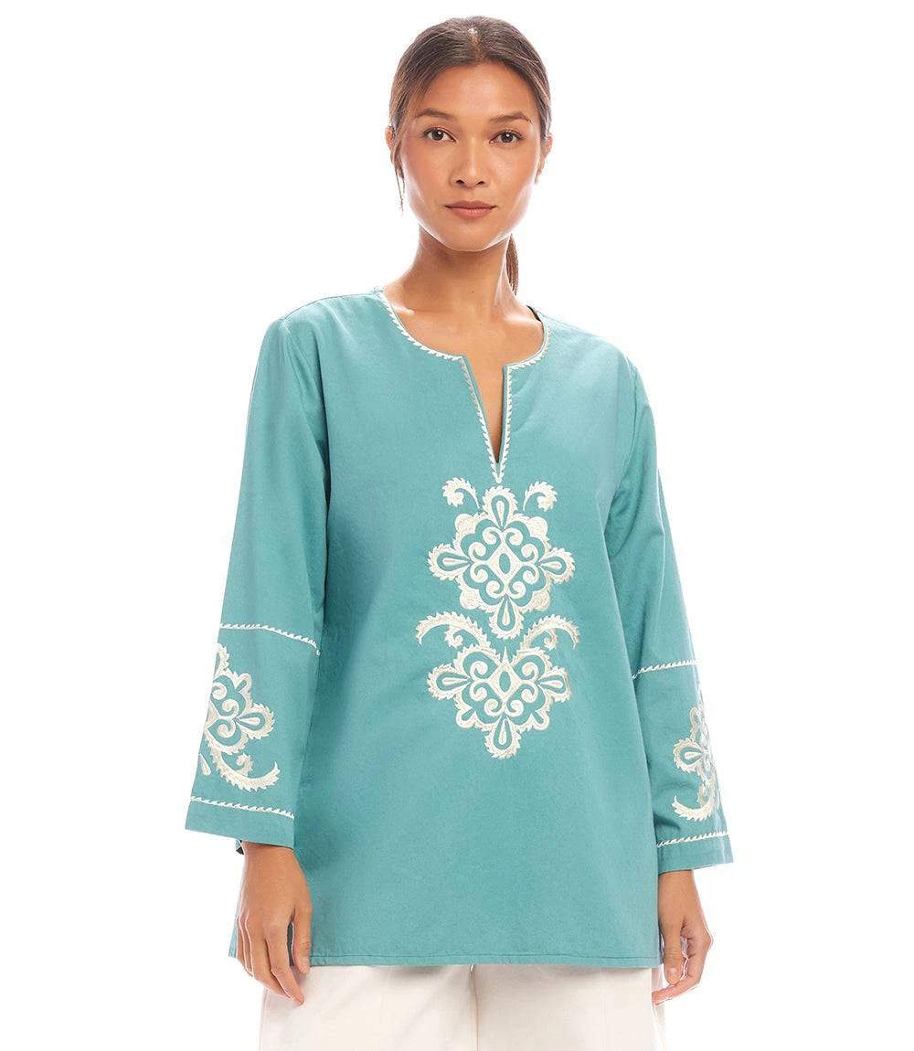 3/4 Sleeve Embroidered Tunic 4 3/4 Sleeve Embroidered Tunic - Image 2