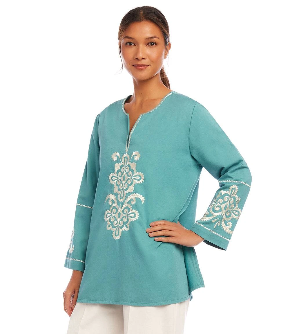 3/4 Sleeve Embroidered Tunic 5 3/4 Sleeve Embroidered Tunic - Image 3