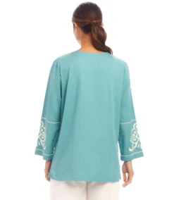 3/4 Sleeve Embroidered Tunic 10 3/4 Sleeve Embroidered Tunic -Ghost London 1L70226 AQU karenkane 2025 Spring 00 3