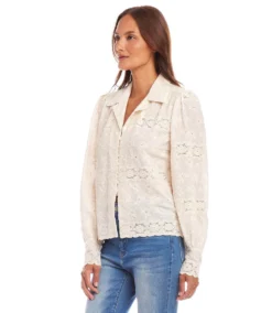 Long Sleeve Embroidered Blouse -Ghost London 1L70232 CRE karenkane 2025 Spring 00 2