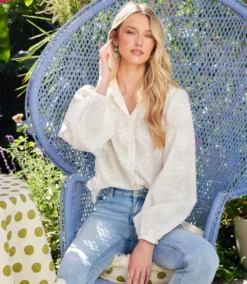 Embellished Puff Sleeve Shirt