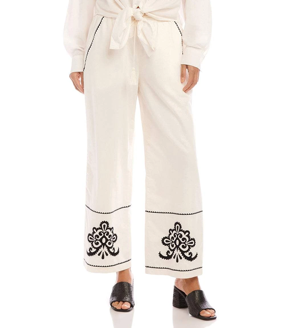 Embroidered Drawstring Ankle Pants 4 Embroidered Drawstring Ankle Pants - Image 2