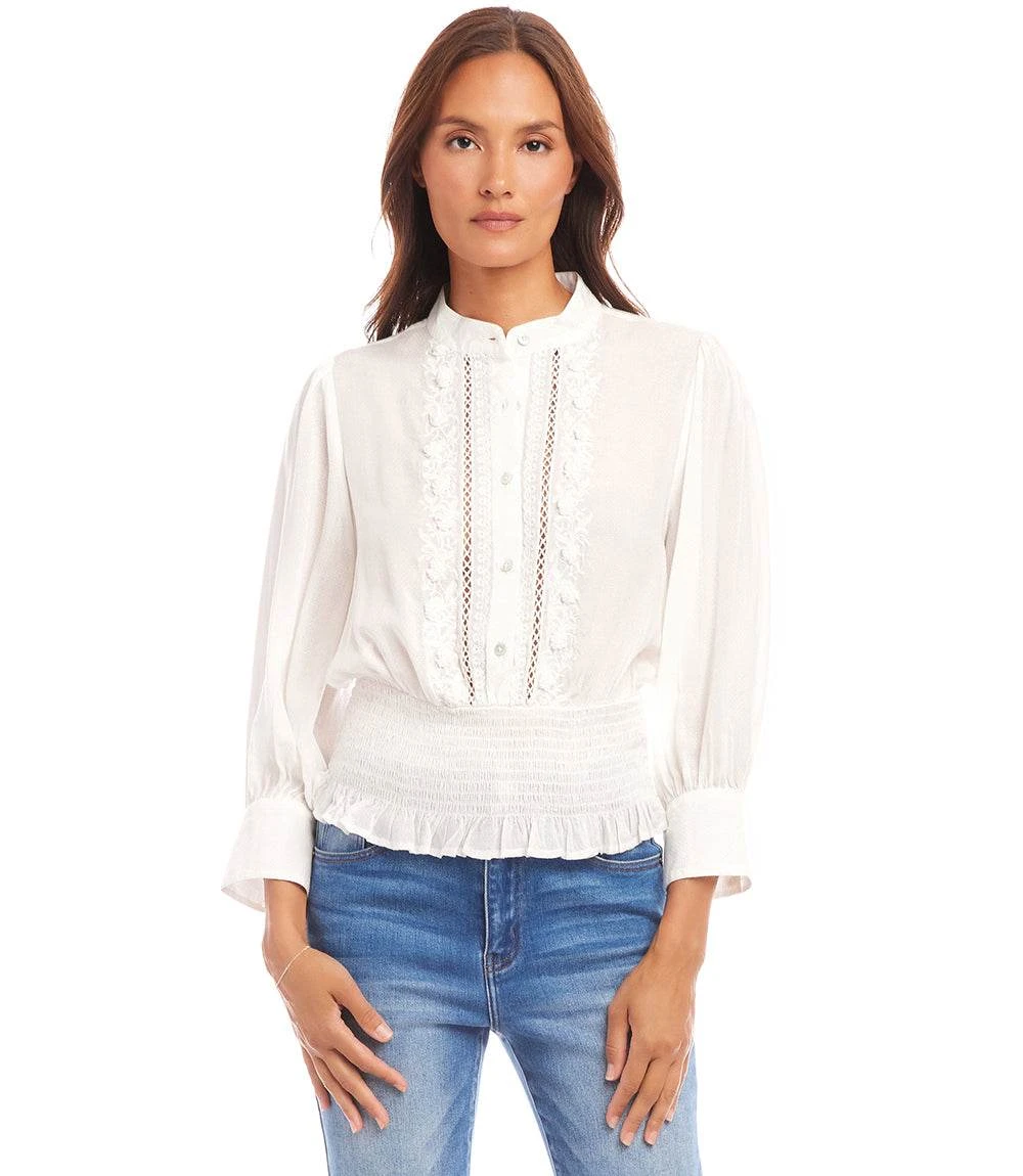 Embroidered Smock Waist Blouse 4 Embroidered Smock Waist Blouse - Image 2