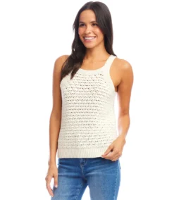 Sleeveless Crochet Sweater 8 Sleeveless Crochet Sweater -Ghost London 1L89950 NAT 1066
