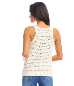 Sleeveless Crochet Sweater 9 Sleeveless Crochet Sweater -Ghost London 1L89950 NAT 1073