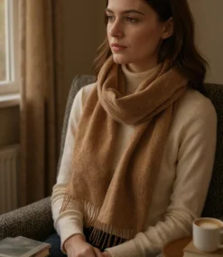 Merino Wool Fringed Scarf -Ghost London 27586AE6 2C02 4613 B6E0 95E8EB902B85