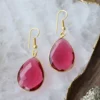 Pink Quartz Teardrop Earrings -Ghost London 286B22E5 A02C 4468 A783 B327472A1D09