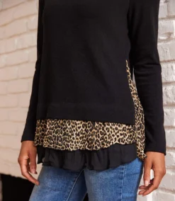 Layered Contrast Leopard Sweater -Ghost London 28DEE2A6 38D7 4F30 842B 7093061D8E68
