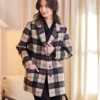 Oversized Brushed Plaid Blazer