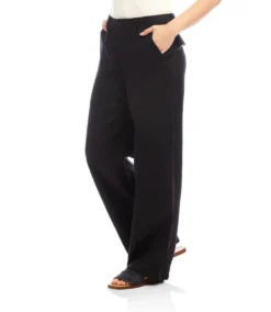 Linen Wide-Leg Trousers 7 Linen Wide-Leg Trousers -Ghost London 2L01516 BLK KK 2025 00 2