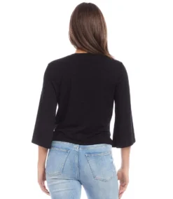 Drape Front Top -Ghost London 2L13045 BLK KK 2025 Summer 00 3 nds