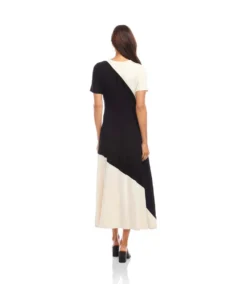 Short Sleeve Contrast Midi Dress -Ghost London 2L14076 EBL KK 2025 Summer 00 4