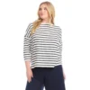 Plus Size Stripe 3/4 Sleeve Boatneck Top -Ghost London 2L20401W CNA karenkane 2025 Summer 00 1
