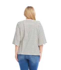 Plus Size Stripe Flare Sleeve Pick Up Top -Ghost London 2L20402W WWB KK 2025 Summer 00 3