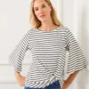 Stripe Flare Sleeve Pick-Up Top -Ghost London 2L20402 WWB KK 2025 Summer 00 4