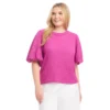 Plus Size Puff Sleeve Textured Top -Ghost London 2L20803W ORC KK 2025 Summer 00 1