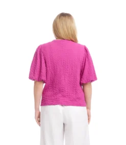 Plus Size Puff Sleeve Textured Top 8 Plus Size Puff Sleeve Textured Top -Ghost London 2L20803W ORC KK 2025 Summer 00 3